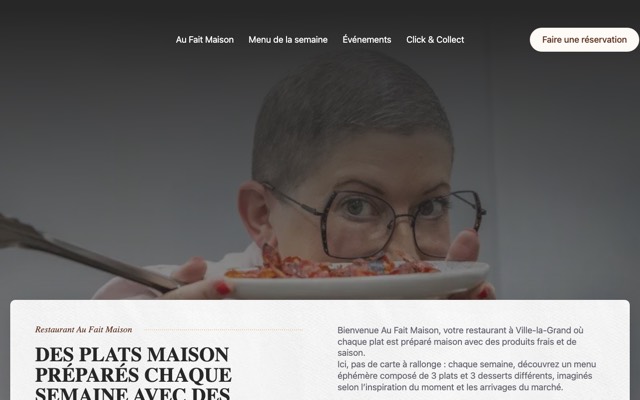 Aperçu du site de Au Fait Maison
