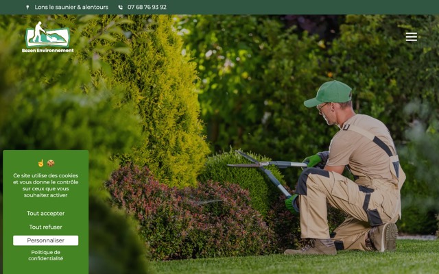 Aperçu du site de Bozon Environnement