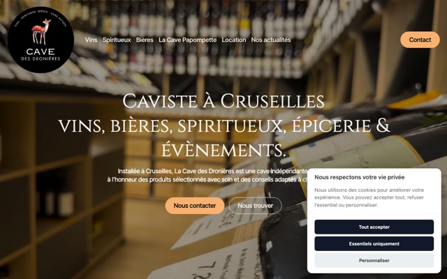 Aperçu du site de Cave des Dronières