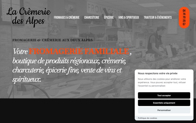 Aperçu du site de Crèmerie des Alpes