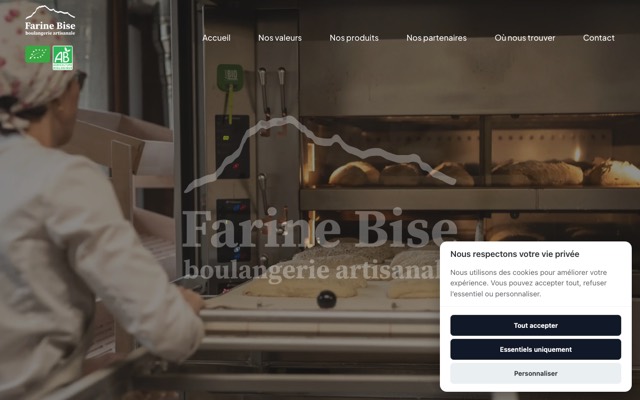 Aperçu du site de Farine Bise