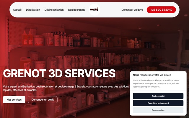 Aperçu du site de Grenot 3D Services