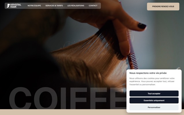 Aperçu du site de Krystal'Hair