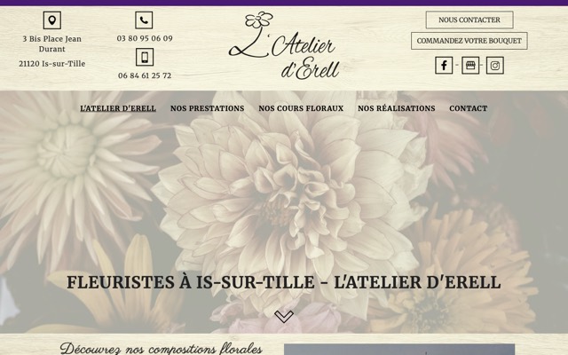 Aperçu du site de L'Atelier d'Erell