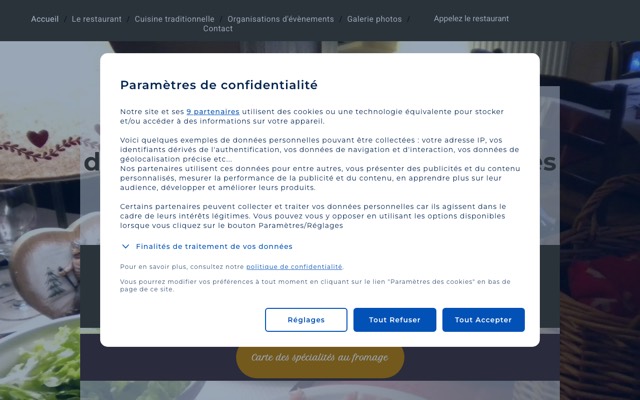 Aperçu du site de Le Chalet Gourmand