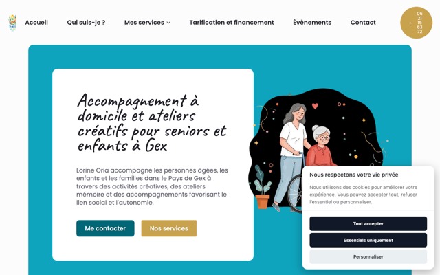 Aperçu du site de Lorine Oria