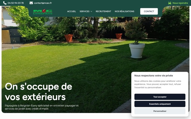 Aperçu du site de MC Espaces Verts