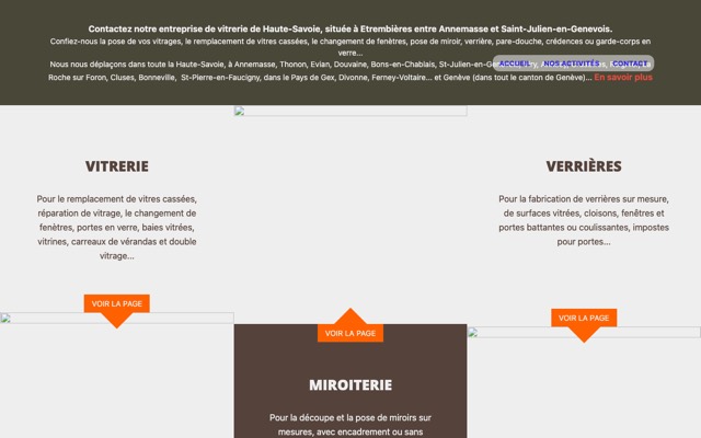Aperçu du site de Miroiterie Plassiard