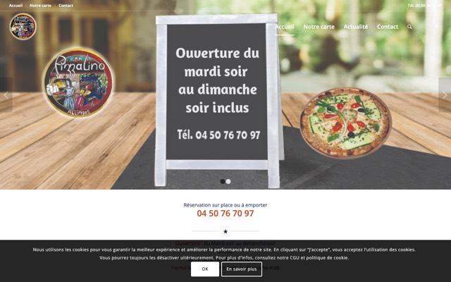 Aperçu du site de Pizzalino