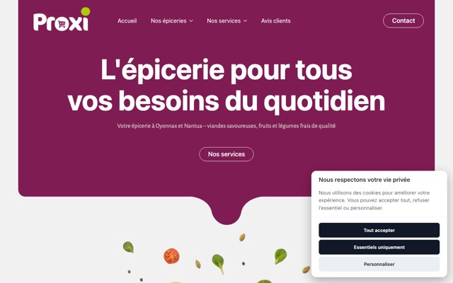 Aperçu du site de Proxi Oyonnax