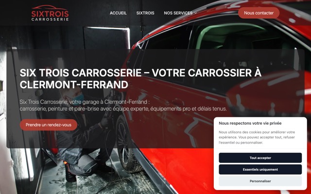 Aperçu du site de Six Trois Carrosserie