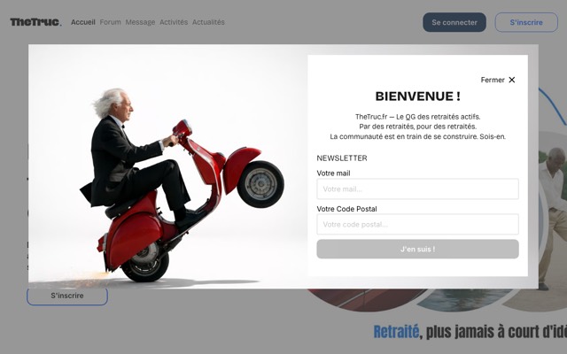 Aperçu du site de The Truc